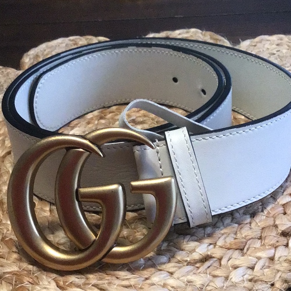 Gucci Double G 1.5 wide leather belt